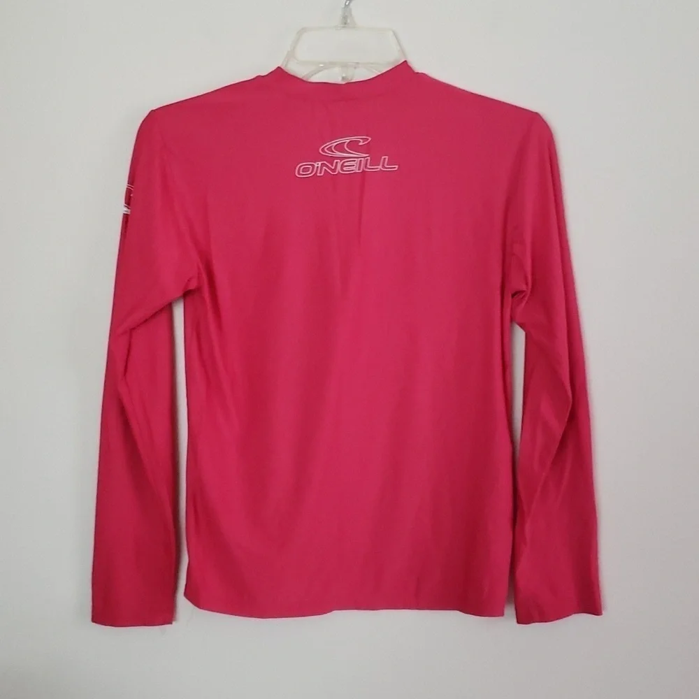 O'NEILL hot pink long sleeve Rashguard, 50+ ultraviolet protection, slim fit, 10